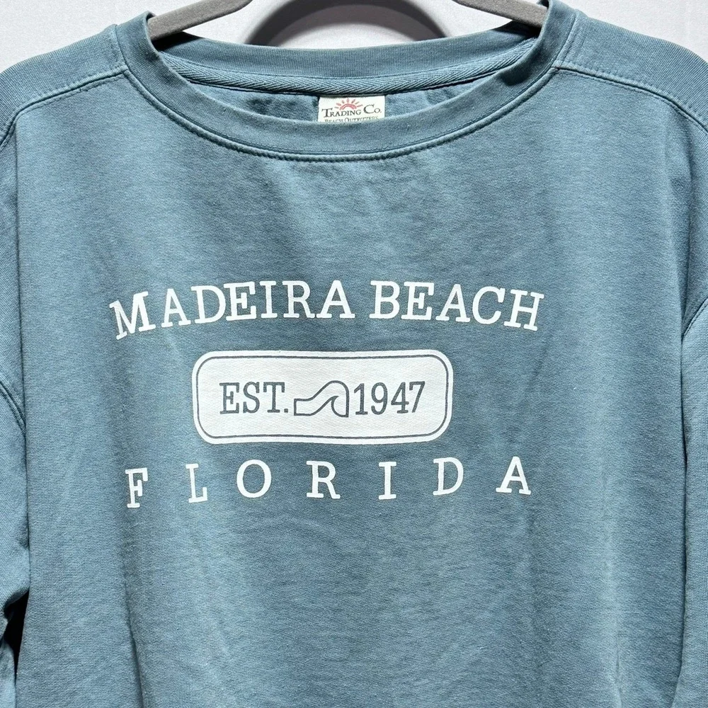 Madeira Beach Florida Vacation Graphic Sweatshirt Blue Size‎ L